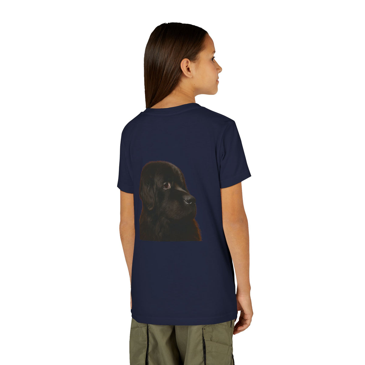 Newfie Head Youth Unisex Short Sleeve Crewneck Tee