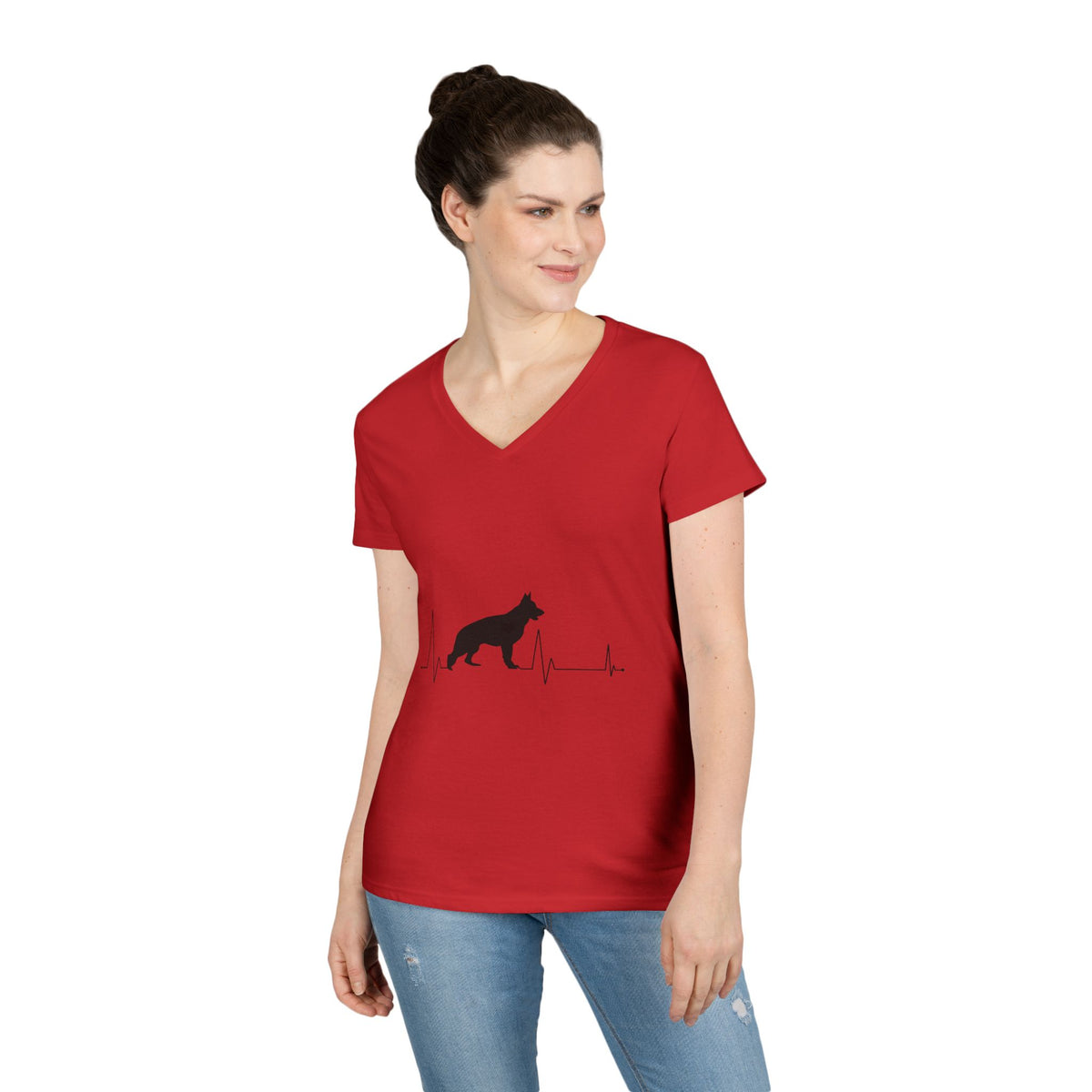 My Heart Beats For German Shepherds Women's V-Neck Tee