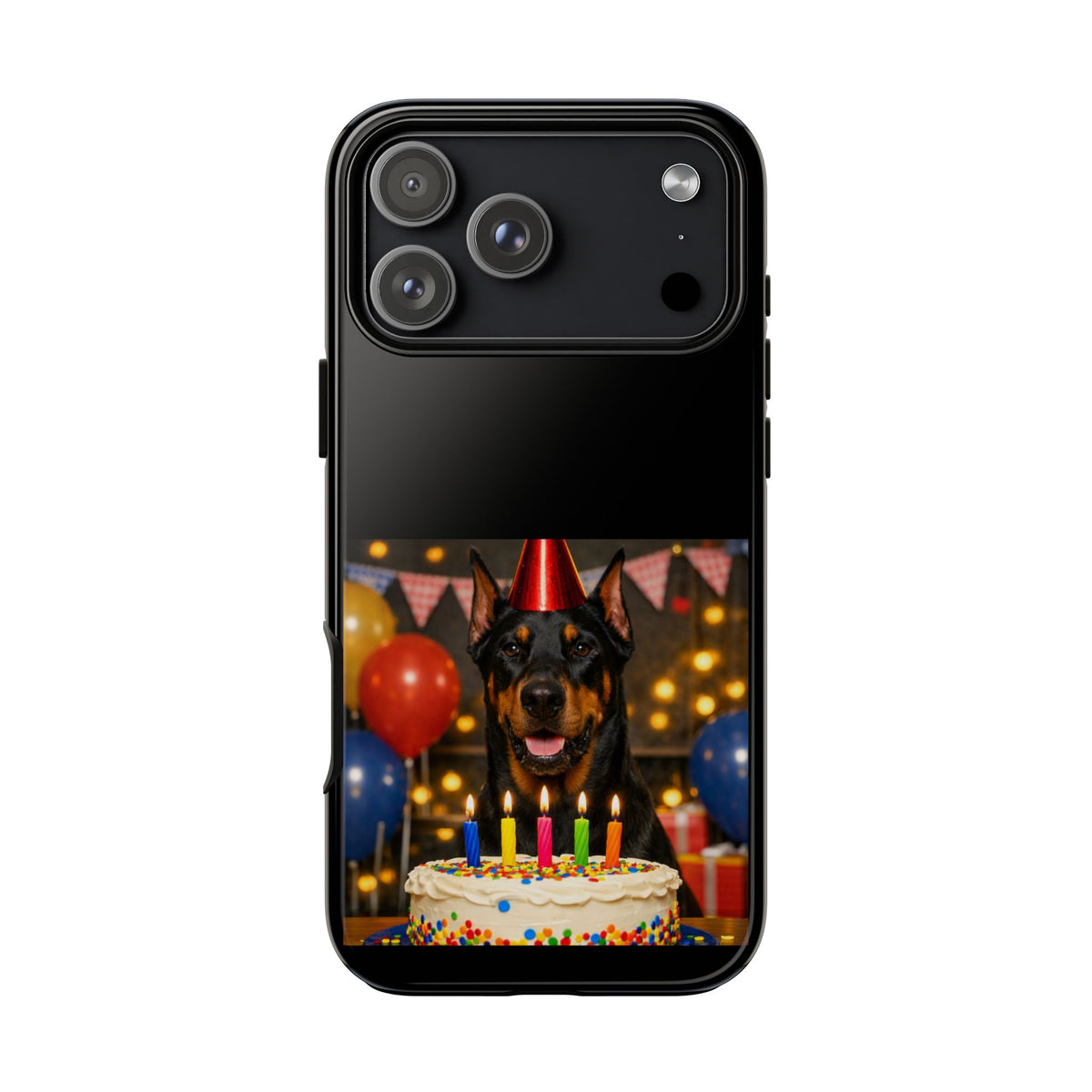 Birthday Buddy Doberman iPhone Case