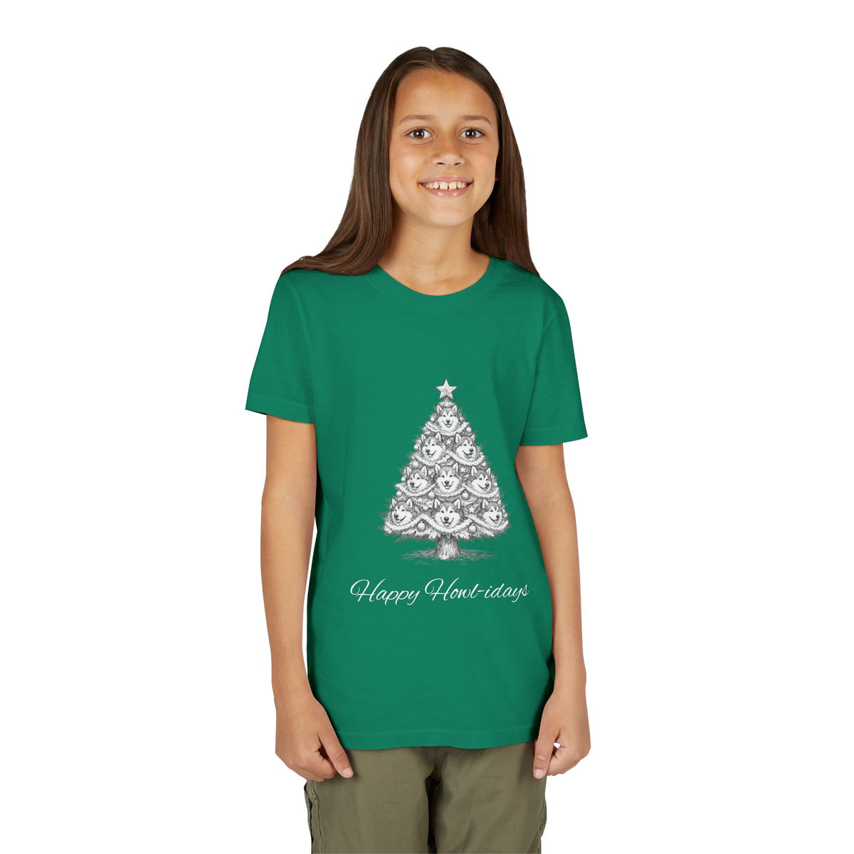 Happy Howl-idays Youth Unisex Short Sleeve Crewneck Tee