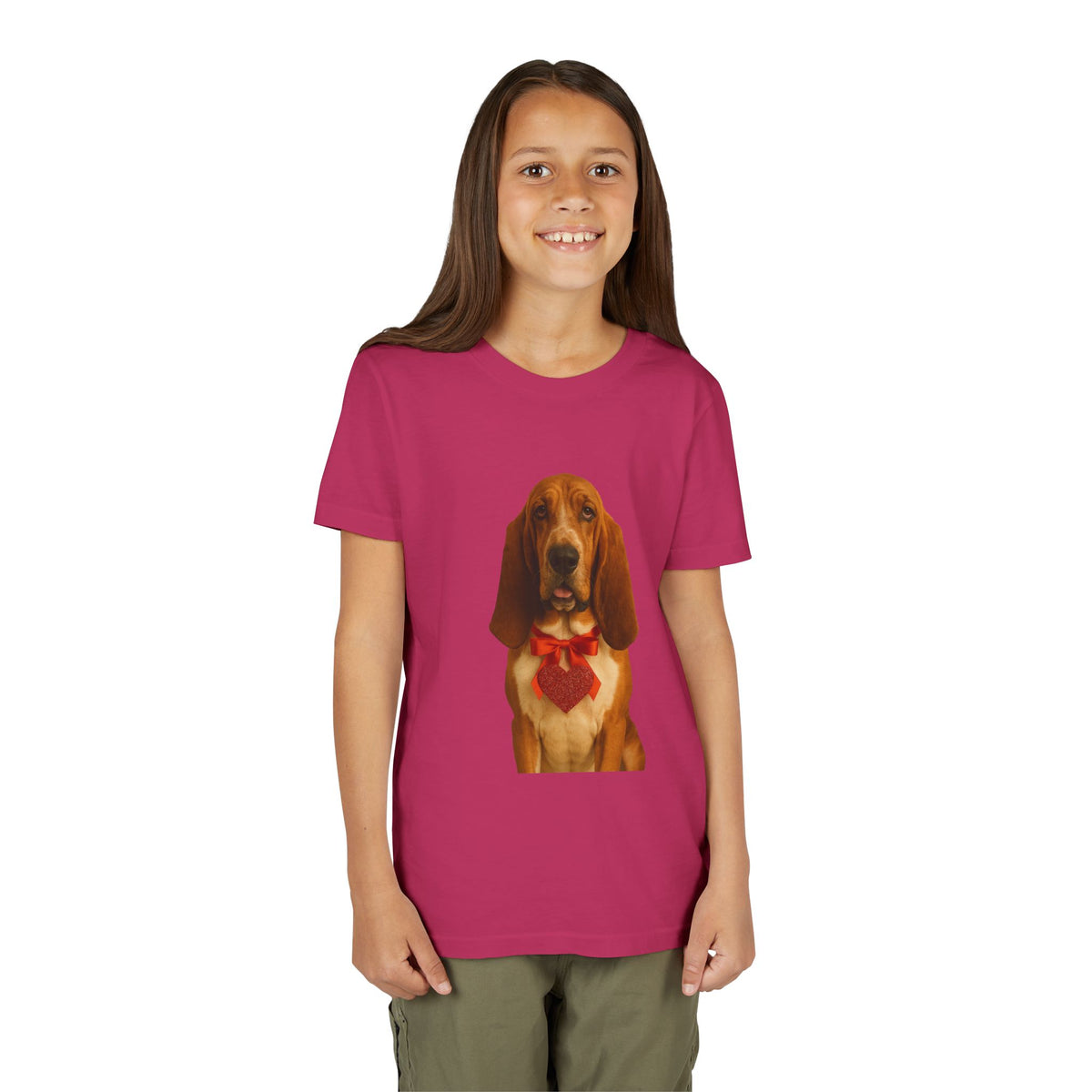 Cupid's Companion Basset Youth Unisex Short Sleeve Crewneck Tee