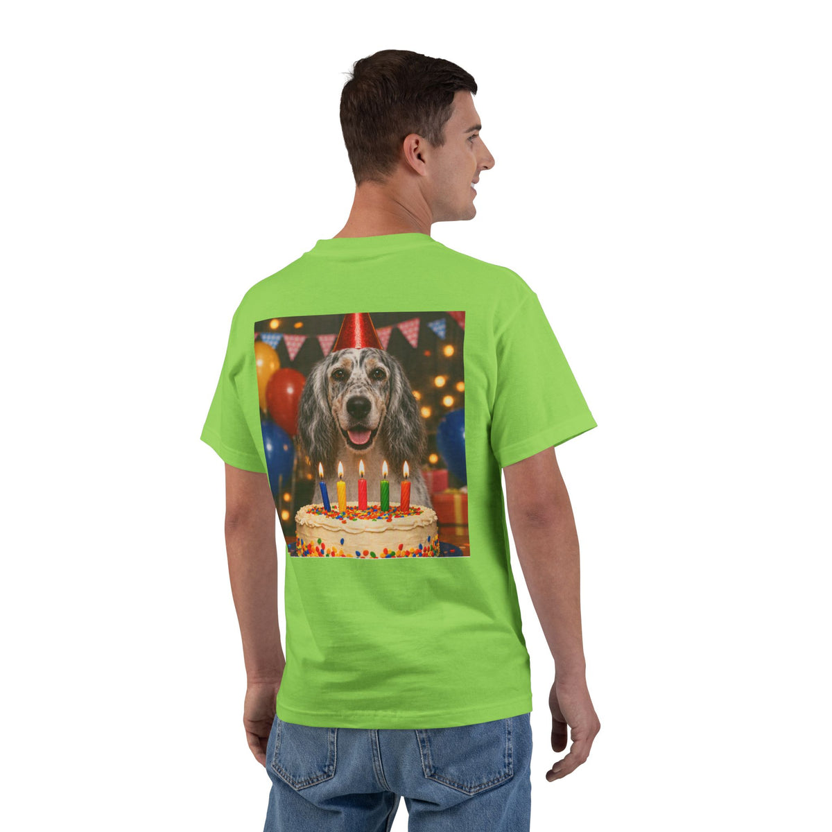 Birthday Buddy English Setter Men's Short-Sleeve Crewneck Tee