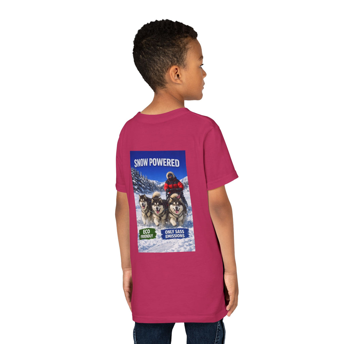 Snow Powered Youth Unisex Short Sleeve Crewneck Tee