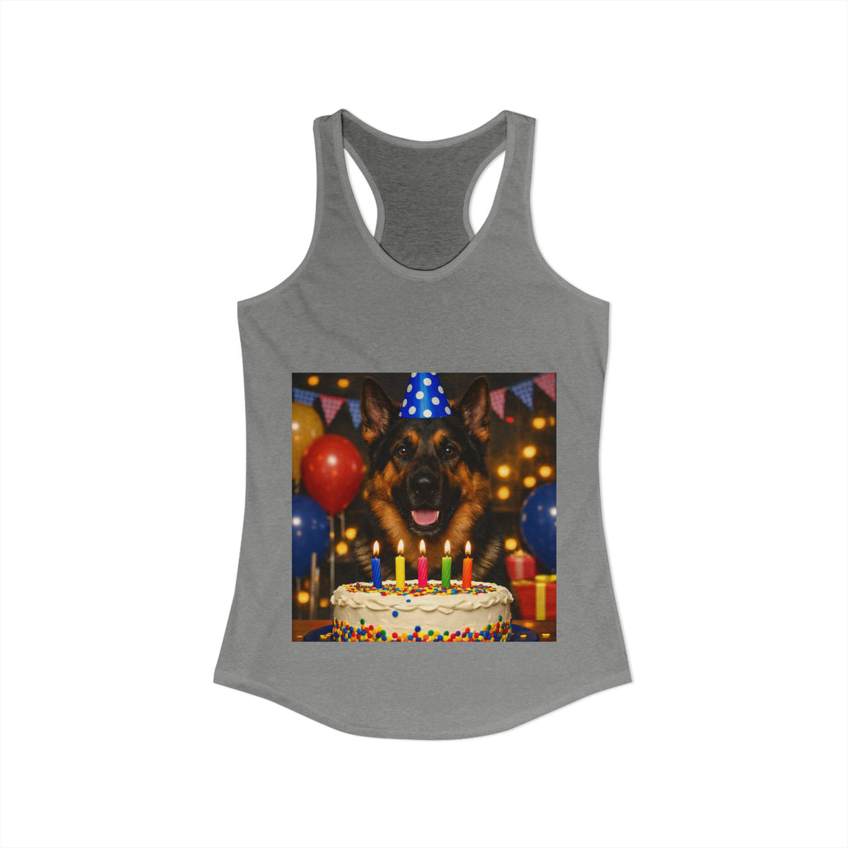Birthday Buddy German Shepherd Women's Racerback Tank