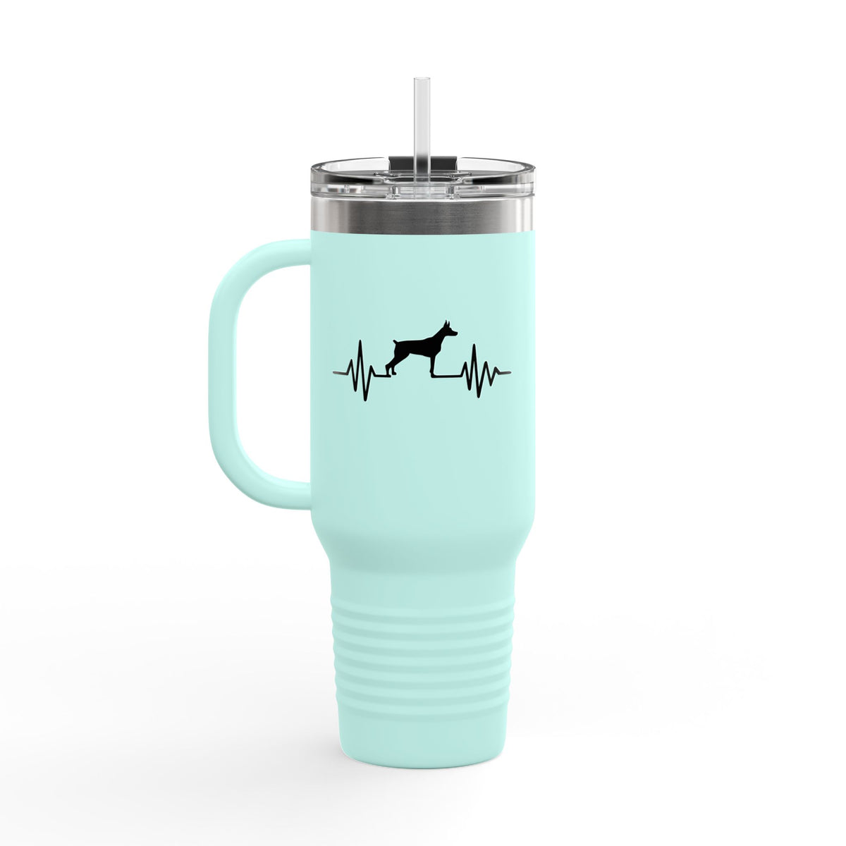 My Heart Beats For Dobermans Insulated Travel Mug