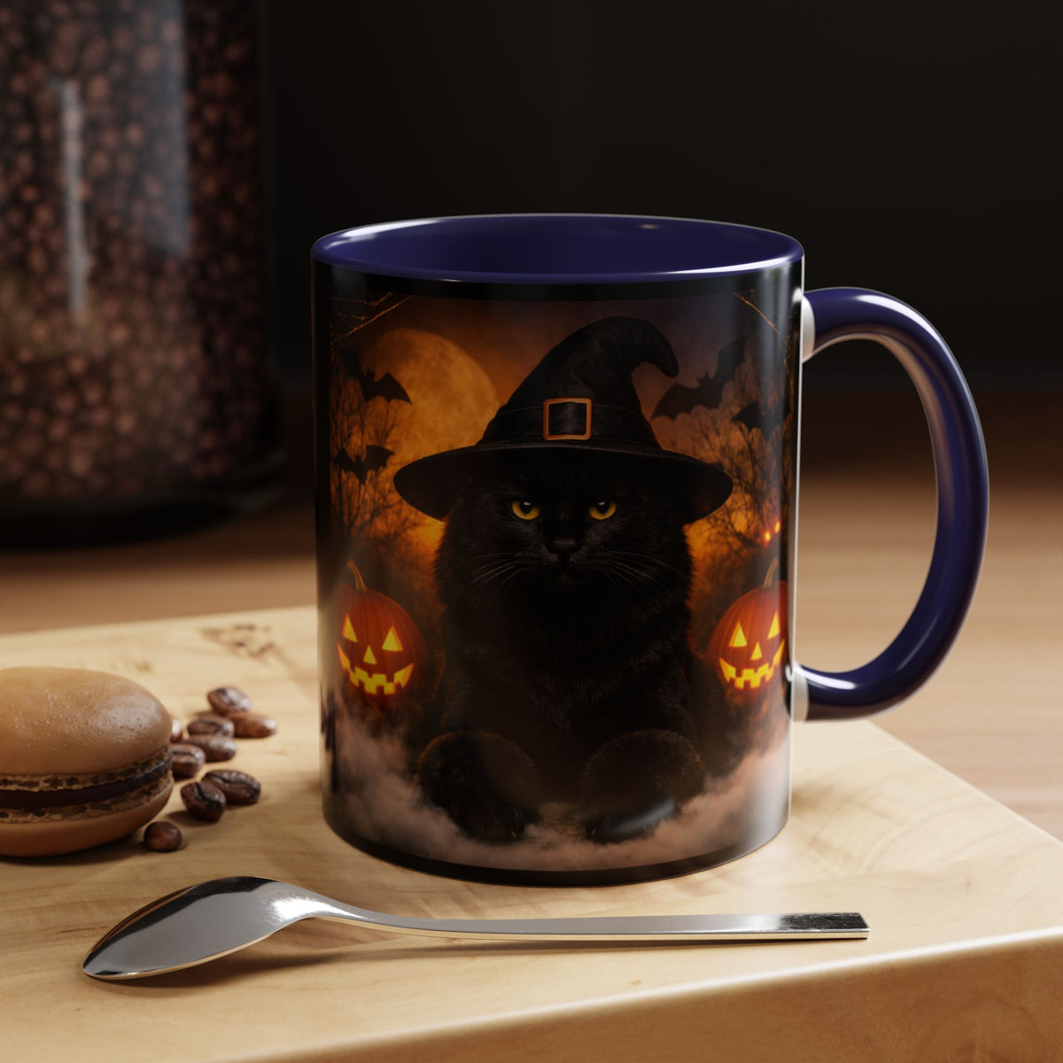 Witch Hat Pack Cat 2-Tone Coffee Mug