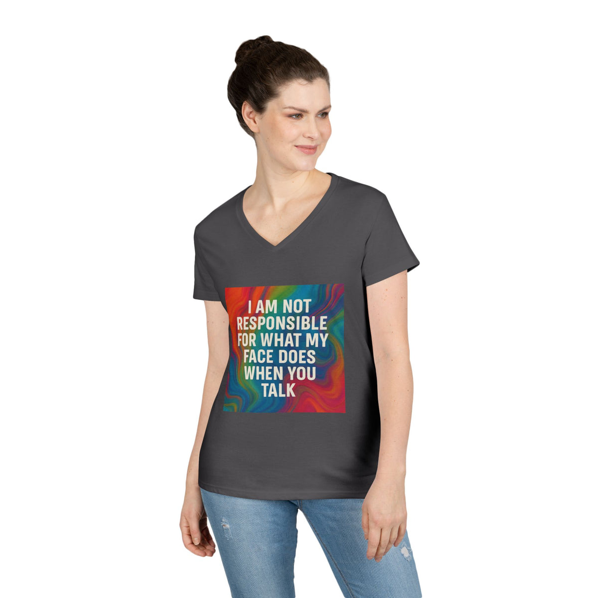 When You Talk Women's V-Neck Tee