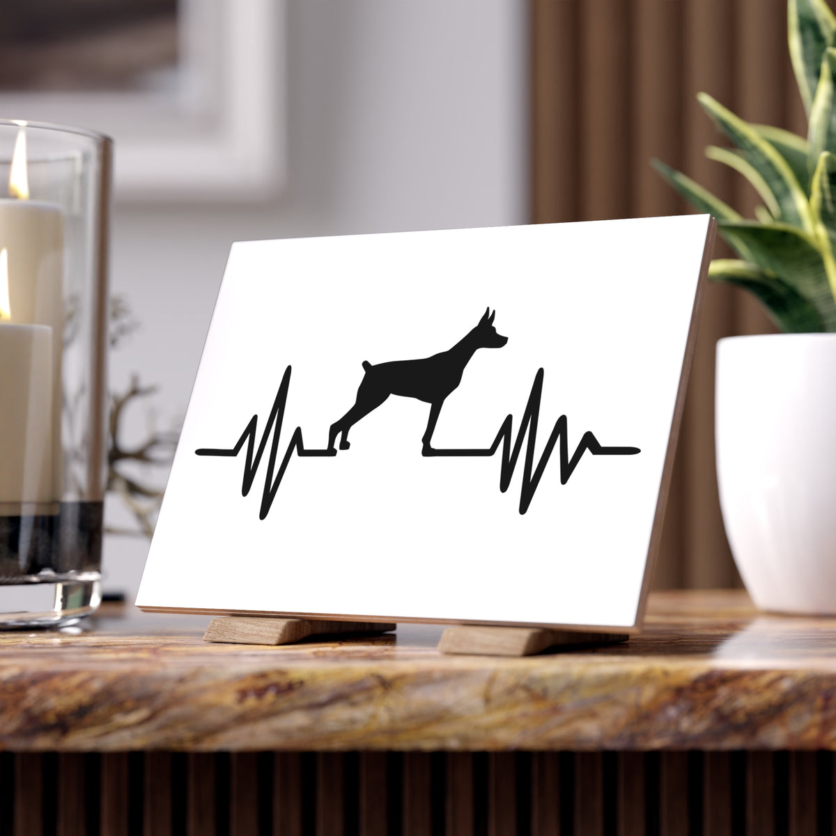 My Heart Beats For Dobermans Ceramic Photo Tile