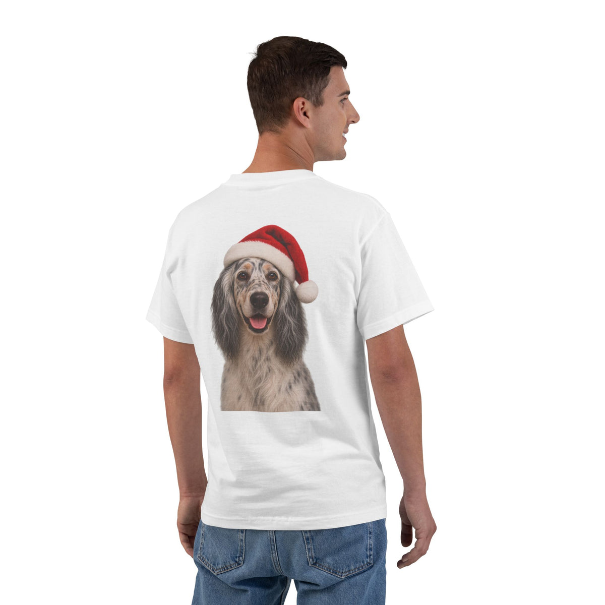 Santa Paws English Setter Men's Short-Sleeve Crewneck Tee