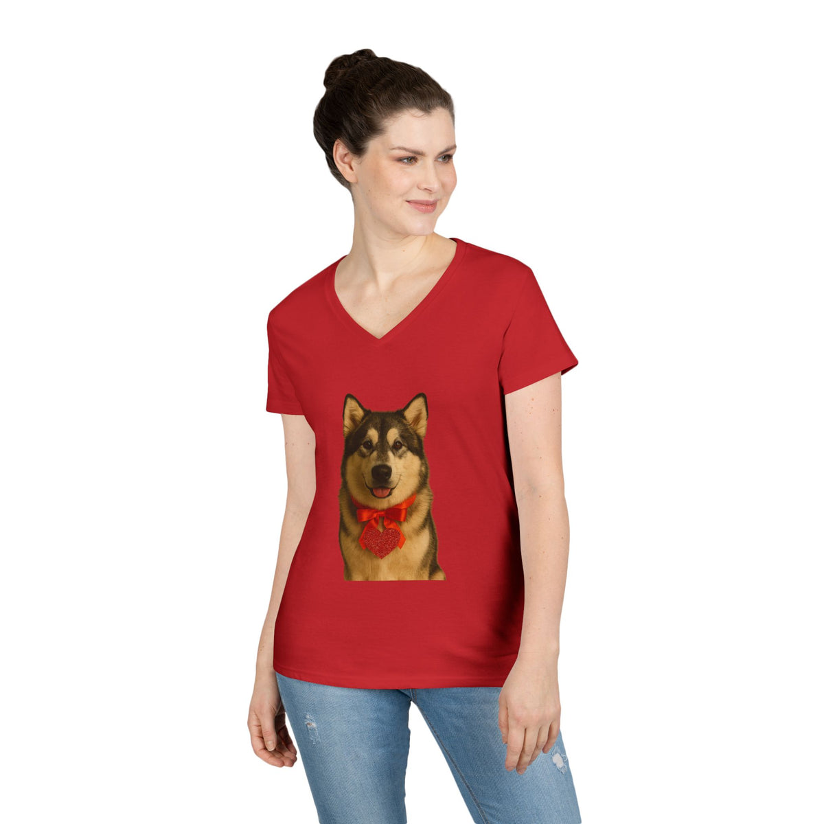 Cupid's Companion Malamute Women's V-Neck Tee