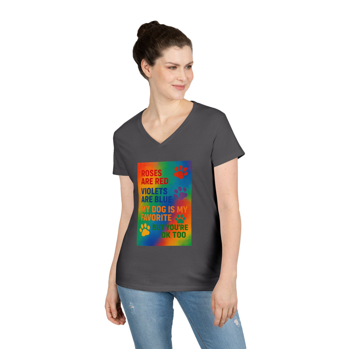 Roses Are Red Dog Women's V-Neck Tee