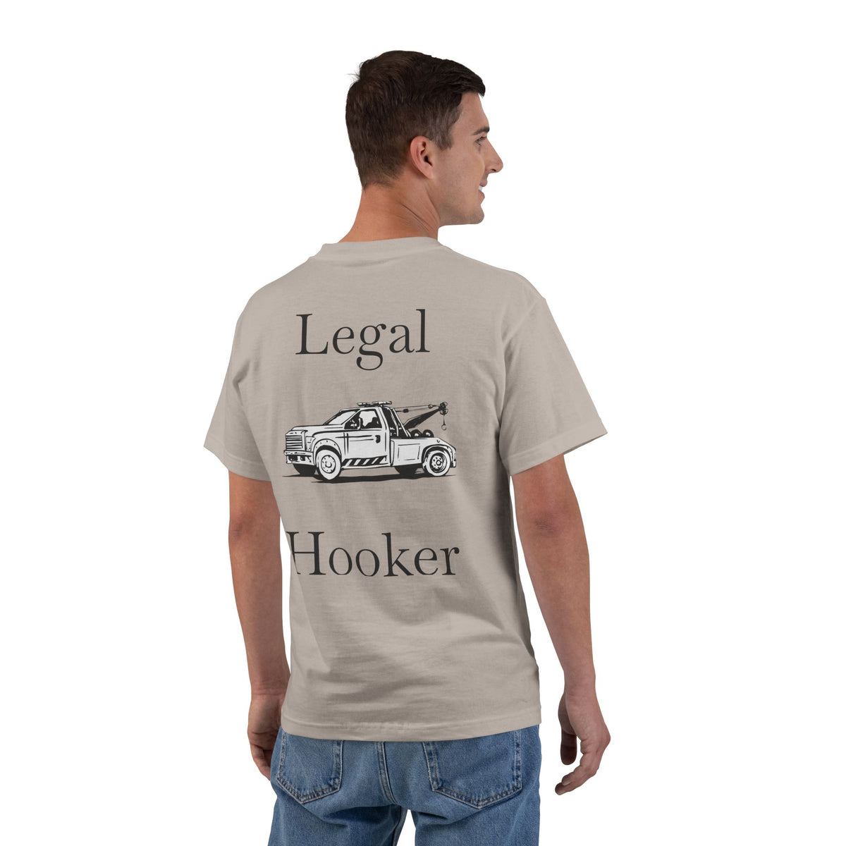 Legal H**ker Wheel Lift Tow Truck Men's Short-Sleeve Crewneck Tee