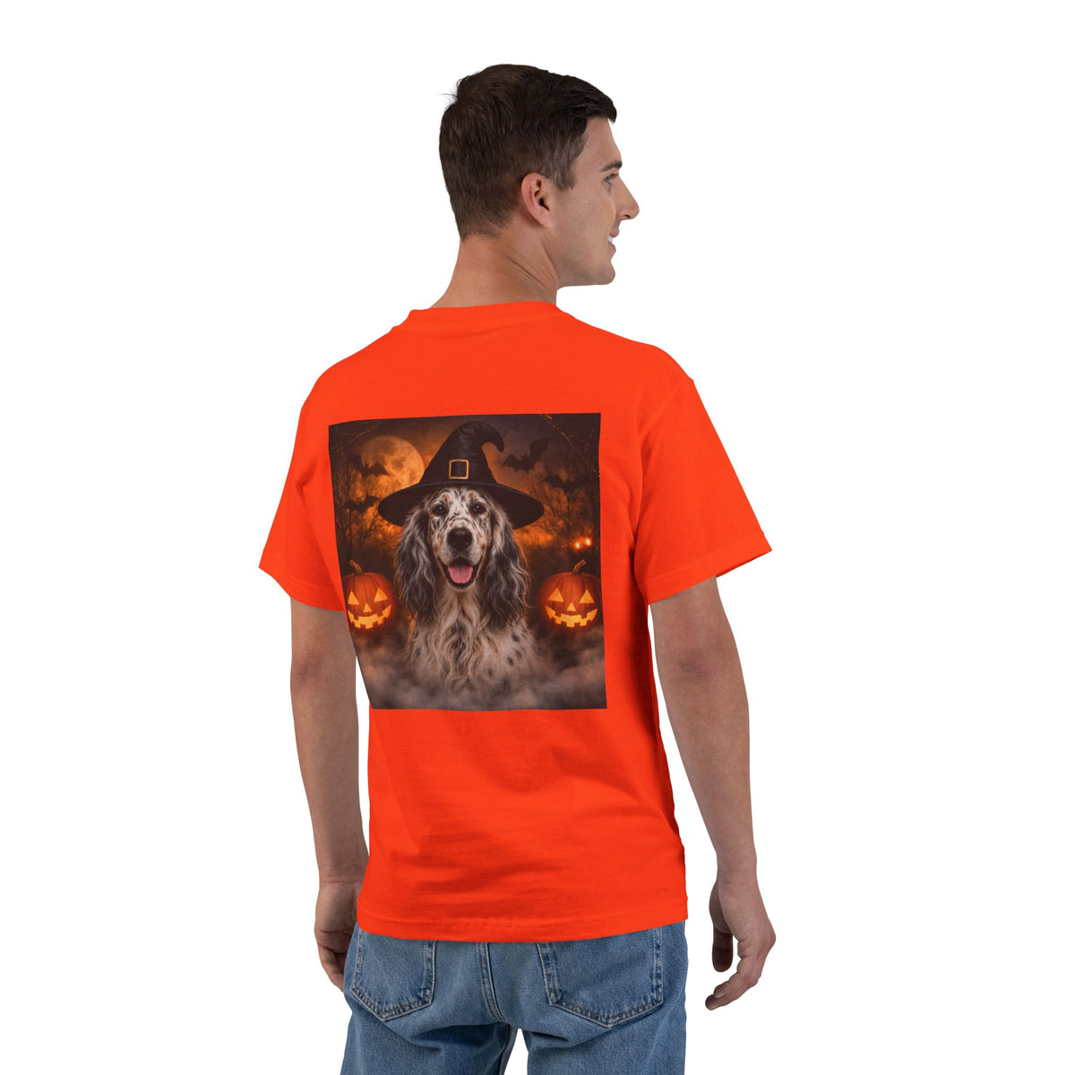 Witch Hat Pack English Setter Men's Short-Sleeve Crewneck Tee