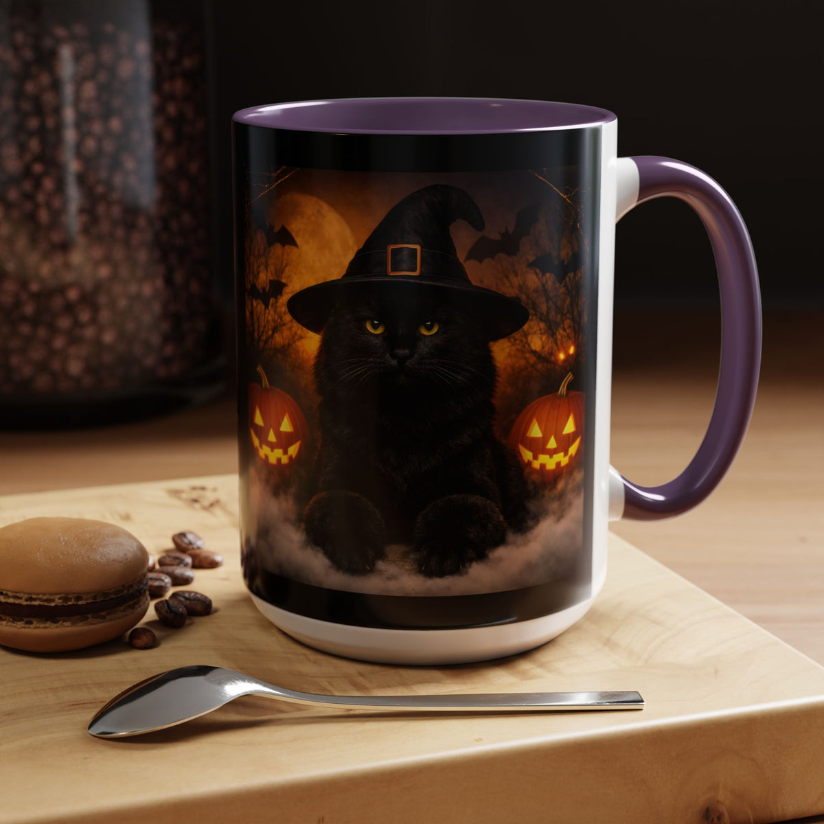 Witch Hat Pack Cat 2-Tone Coffee Mug