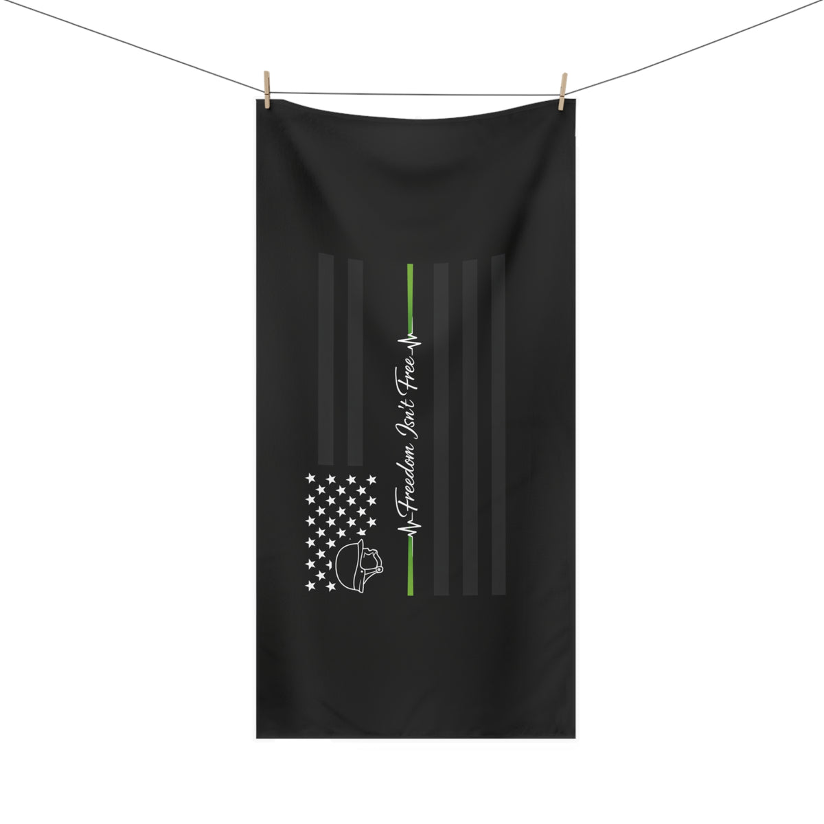Thin Green Line Mink-Cotton Beach Towel
