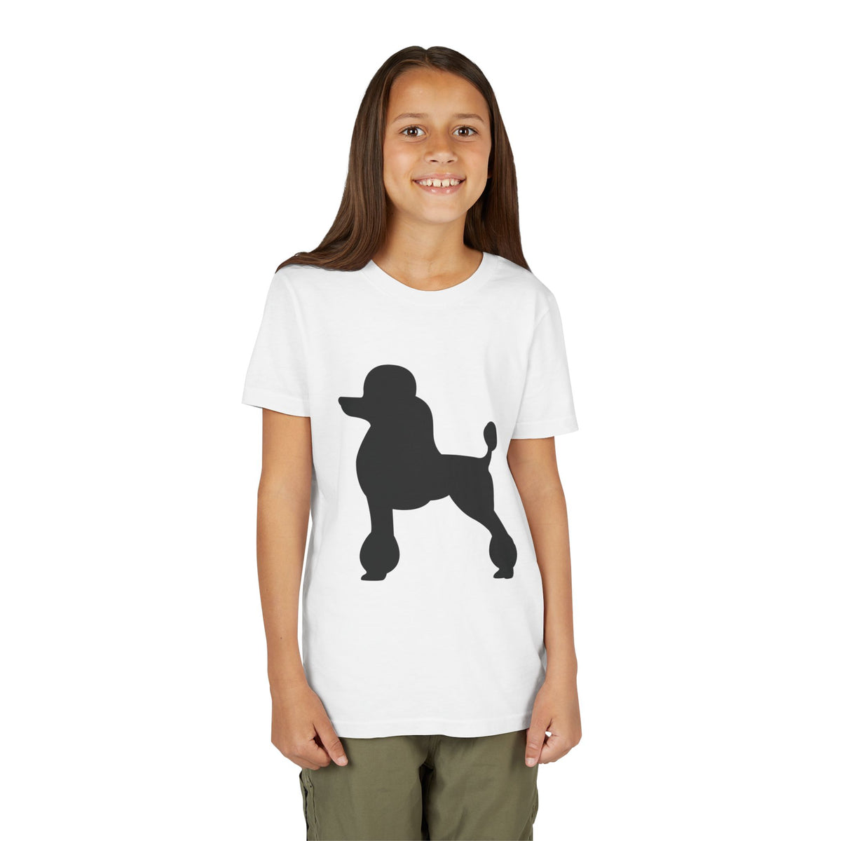 Poodle Silhouette Youth Unisex Short Sleeve Crewneck Tee