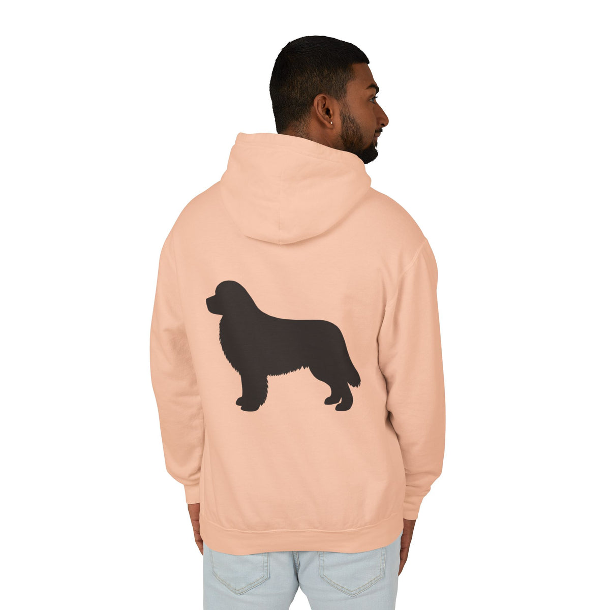 Newfie Silhouette Unisex Lightweight Hoodie