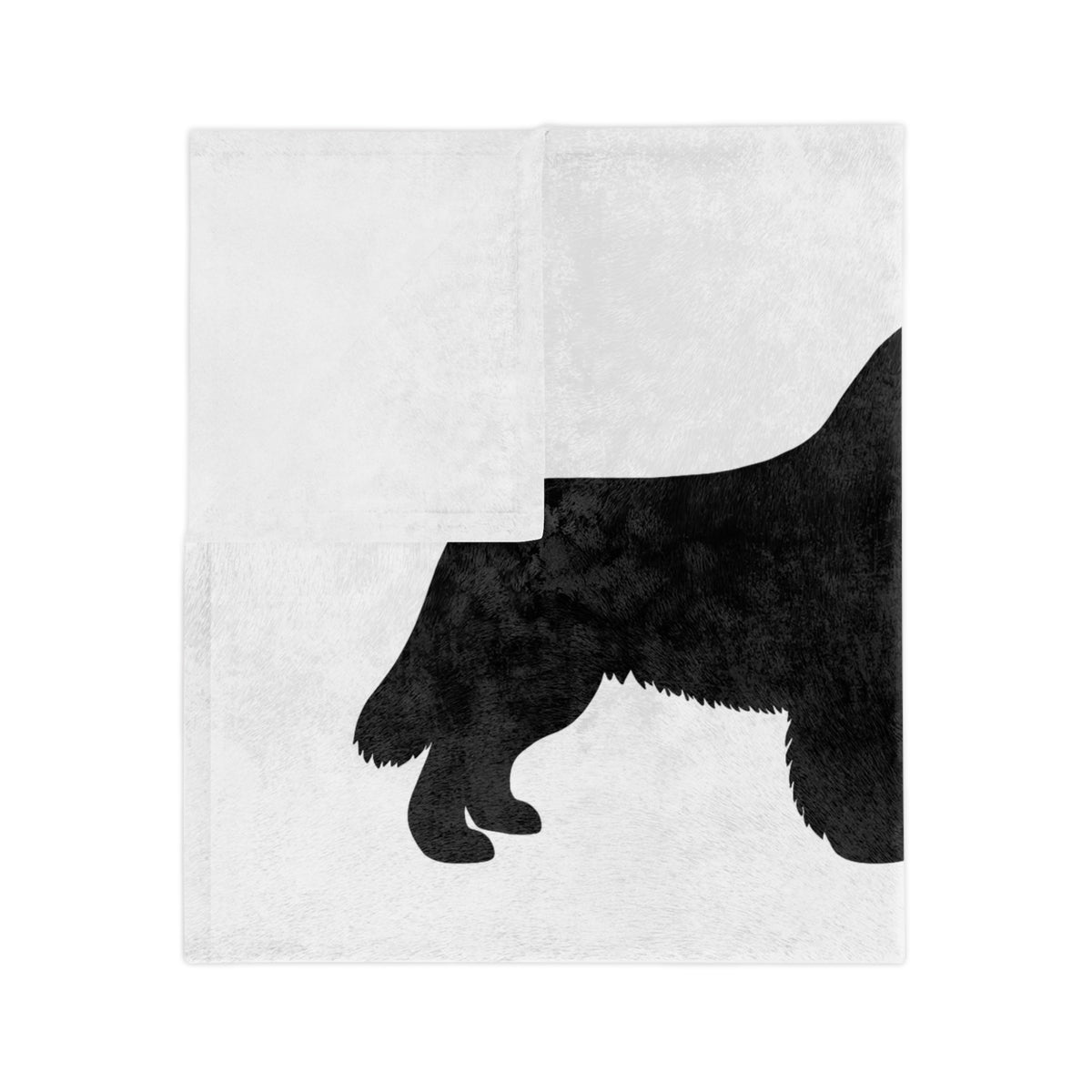 Newfie Silhouette Velveteen Microfiber Blanket