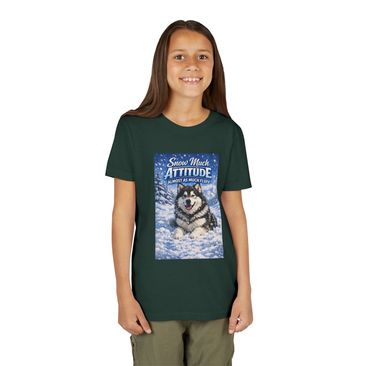Snow Much Attitude Youth Unisex Short Sleeve Crewneck Tee
