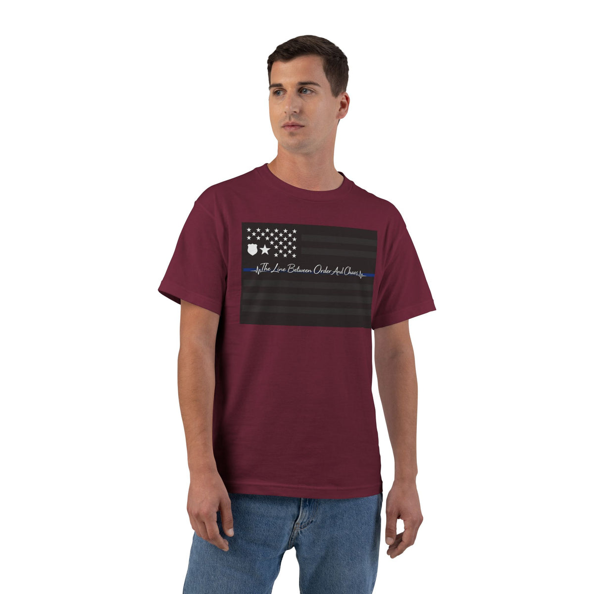Thin Blue Line Men's Short-Sleeve Crewneck Tee