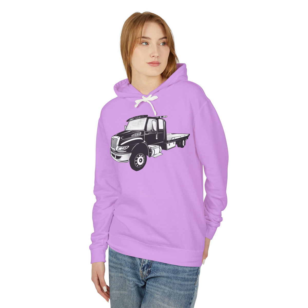 Flatbed Tow Truck Unisex Lightweight Hoodie