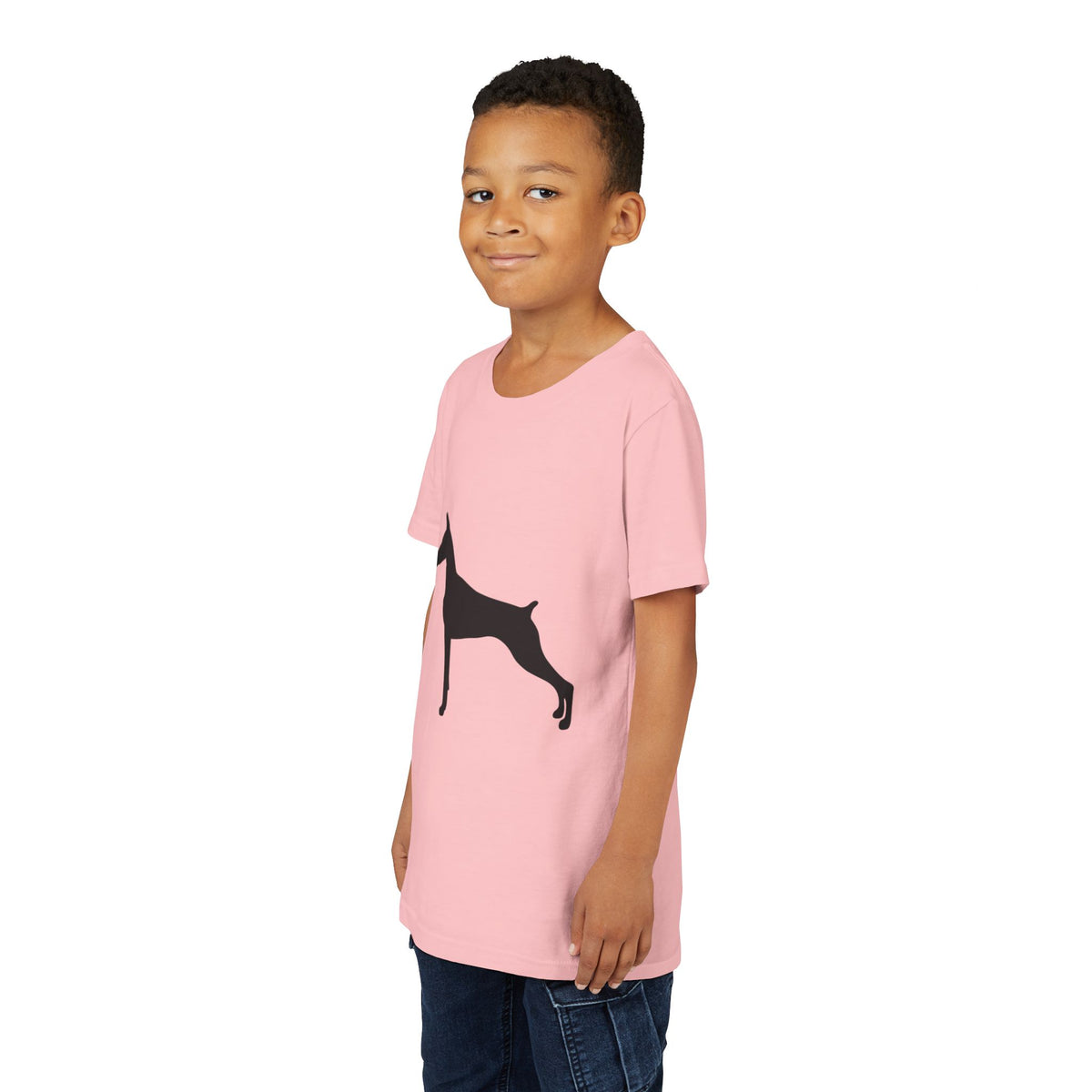 Doberman Silhouette Youth Unisex Short Sleeve Crewneck Tee