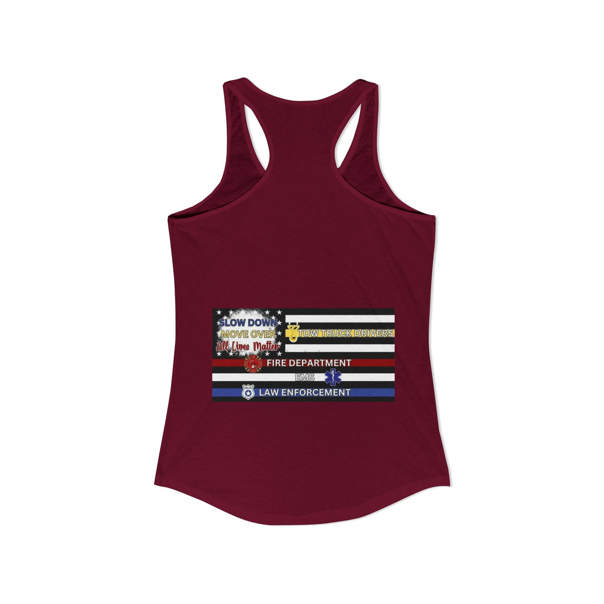 Slow Down Move Over Flag Women's Racerback Tank