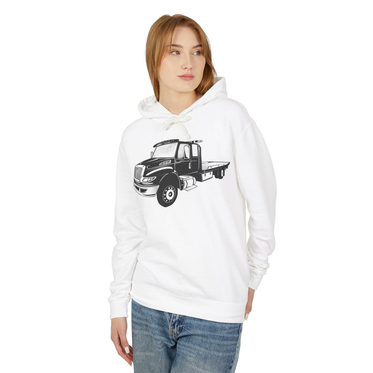 Flatbed Tow Truck Unisex Lightweight Hoodie