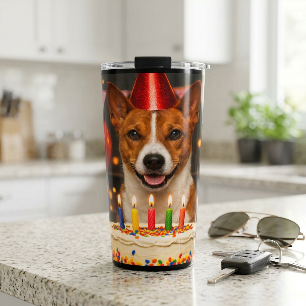 Birthday Buddy Basenji Tumbler