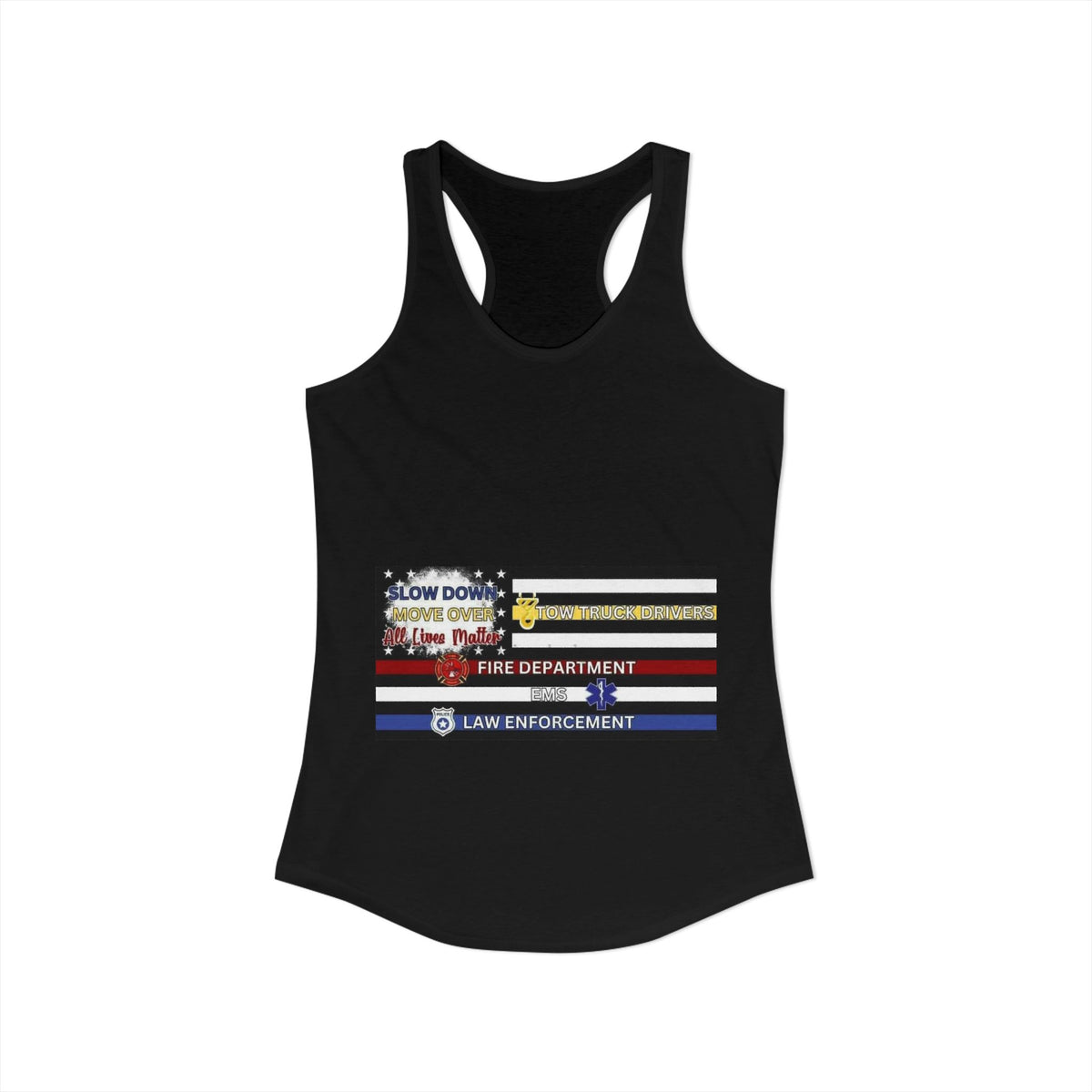 Slow Down Move Over Flag Women's Racerback Tank