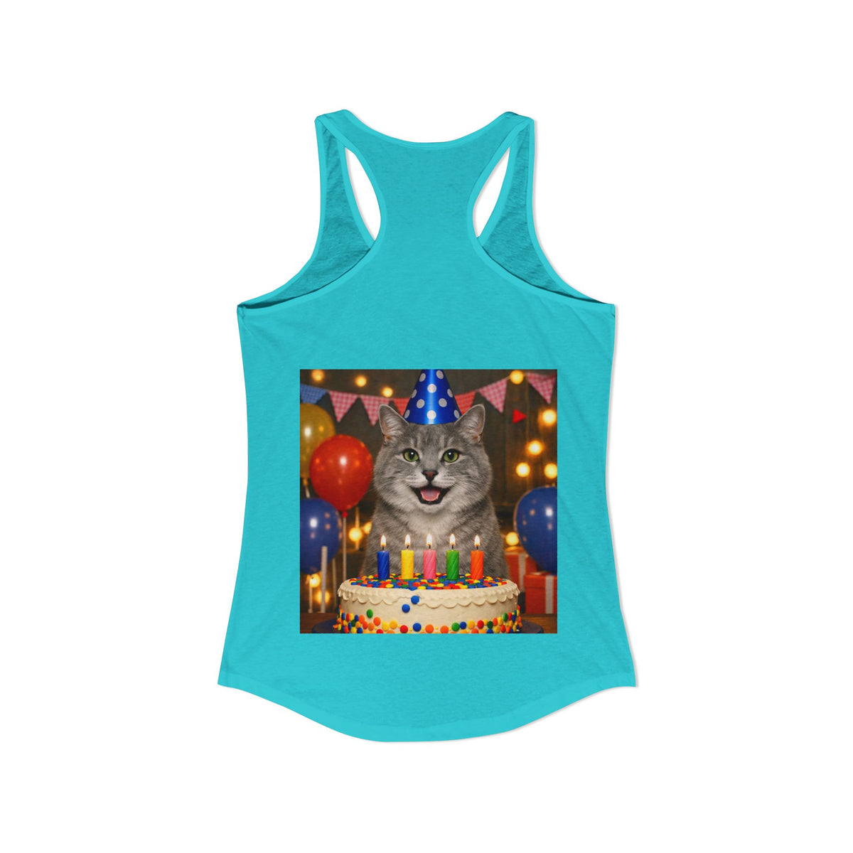 Birthday Buddy Cat Women's Racerback Tank