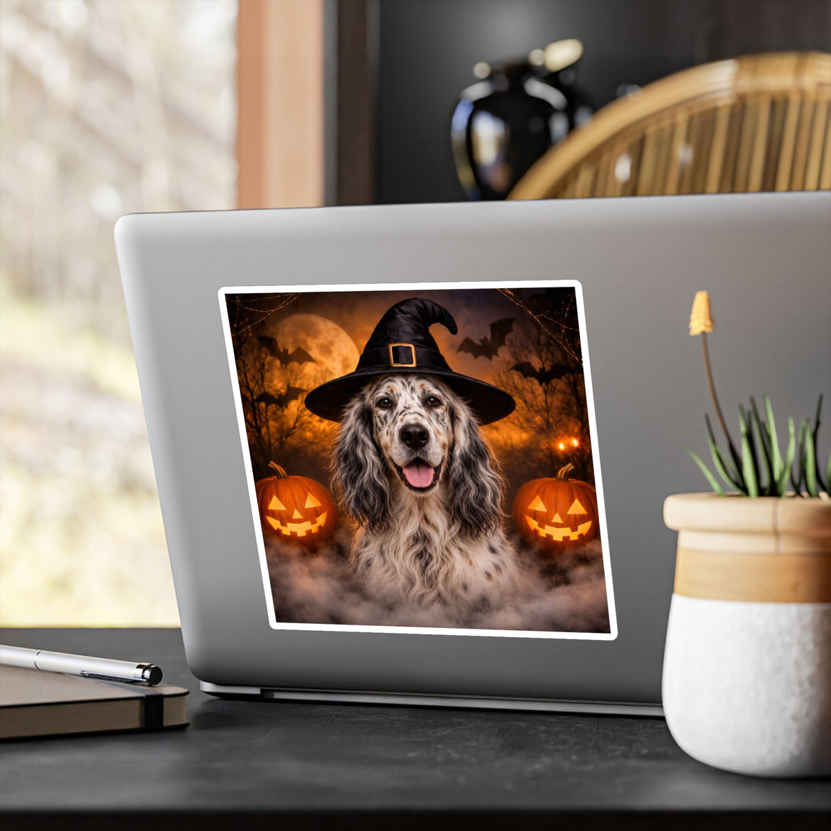 Witch Hat Pack English Setter Vinyl Decal