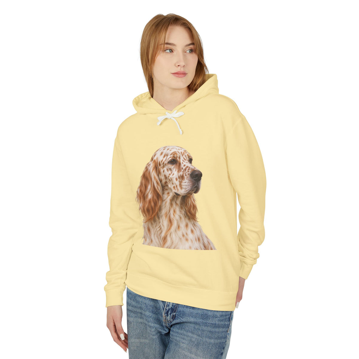 English Setter Head Unisex Lightweight Hoodie