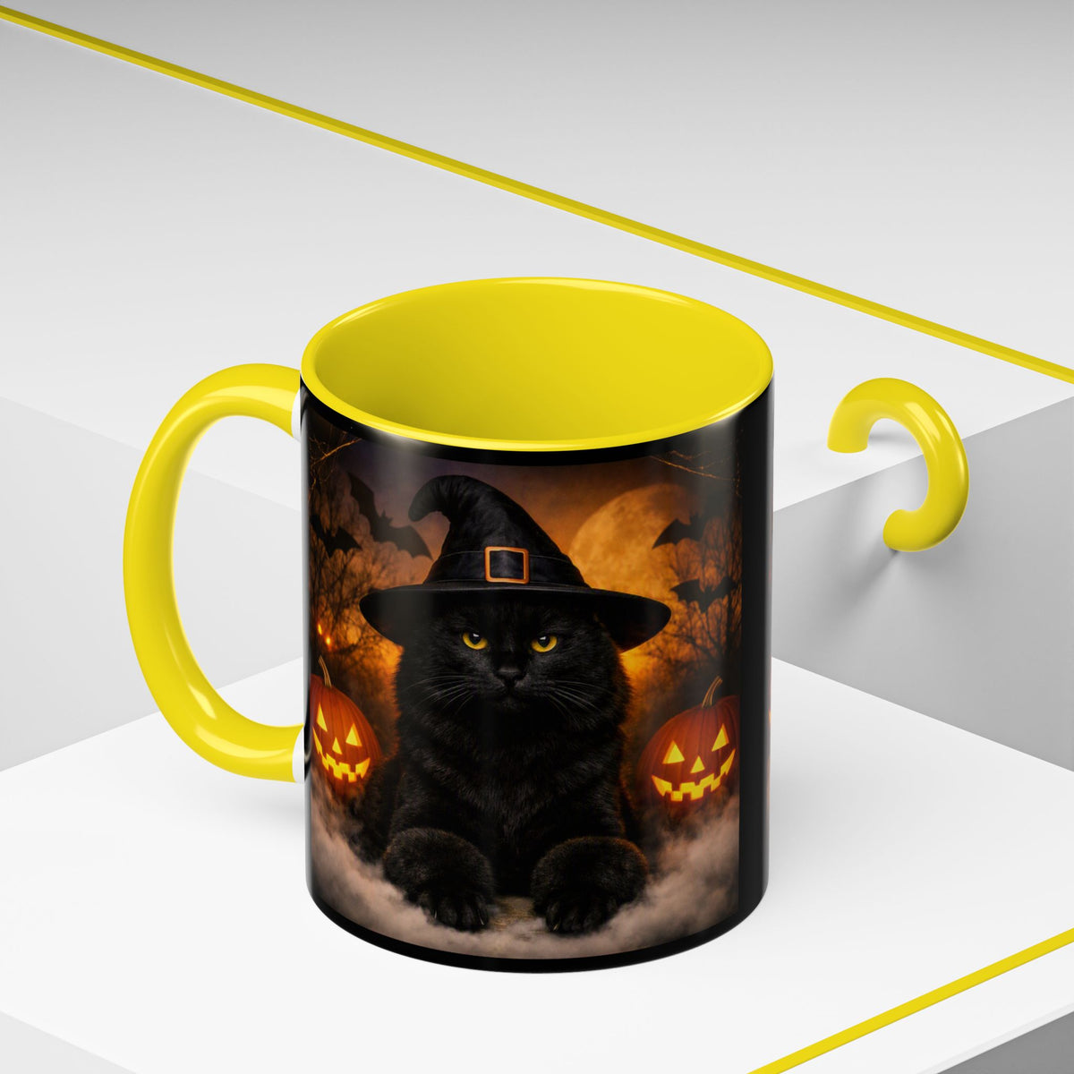 Witch Hat Pack Cat 2-Tone Coffee Mug