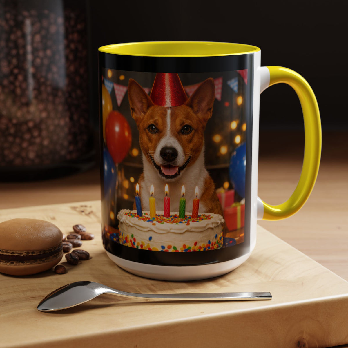 Birthday Buddy Basenji 2-Tone Coffee Mug