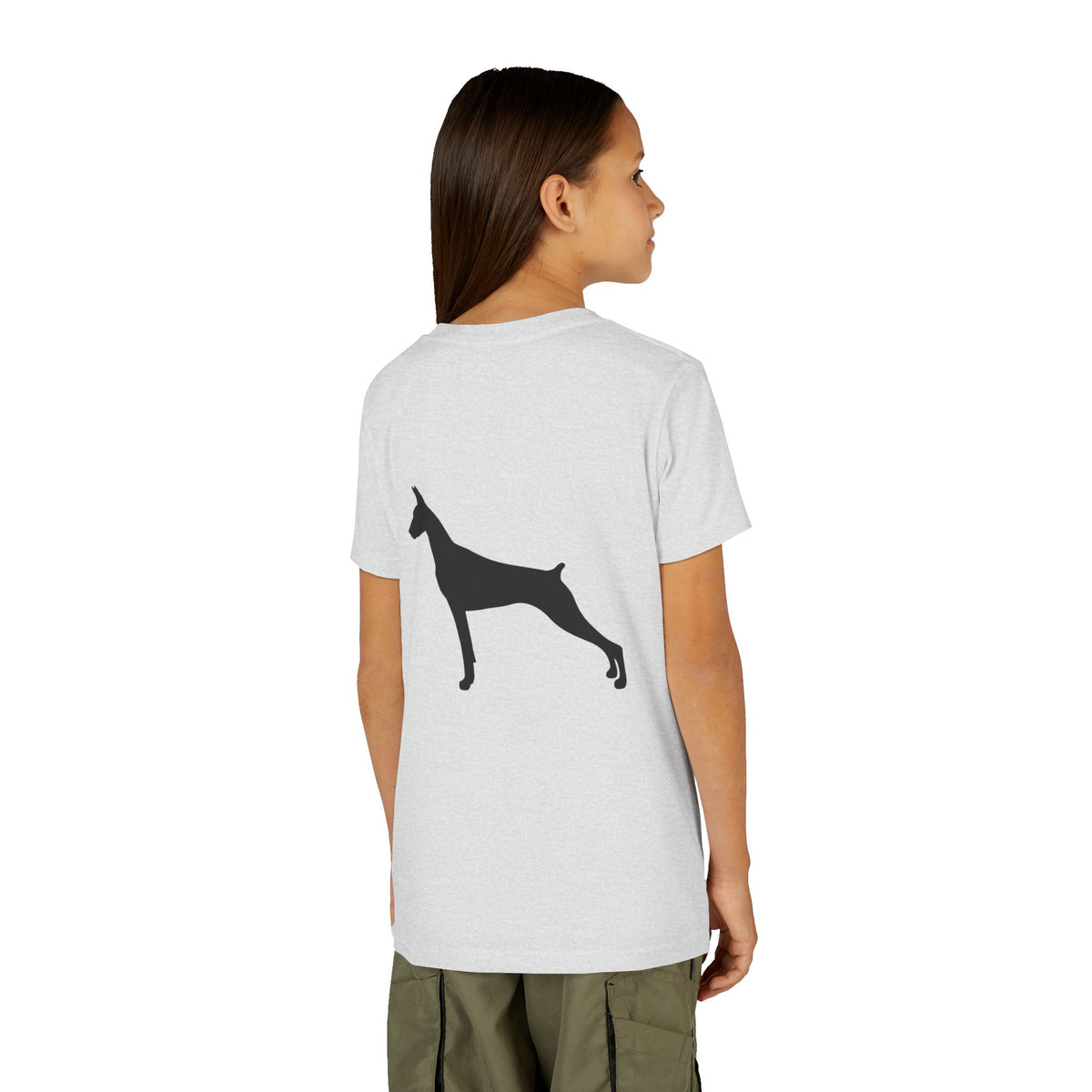 Doberman Head Youth Unisex Short Sleeve Crewneck Tee
