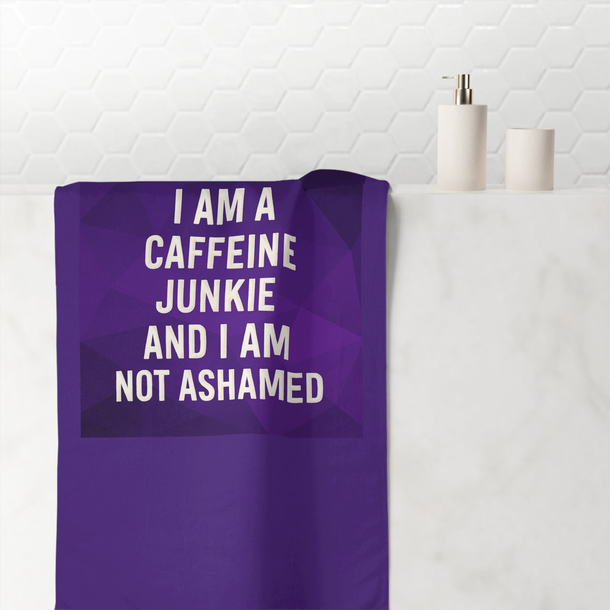 Caffeine Junkie Mink-Cotton Beach Towel