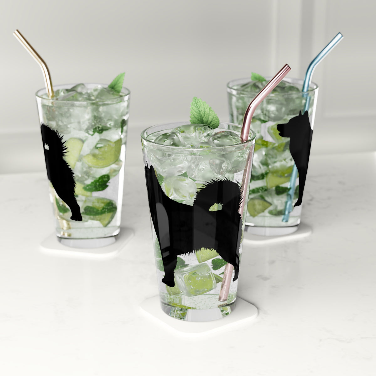 Malamute Silhouette Drinking Glass