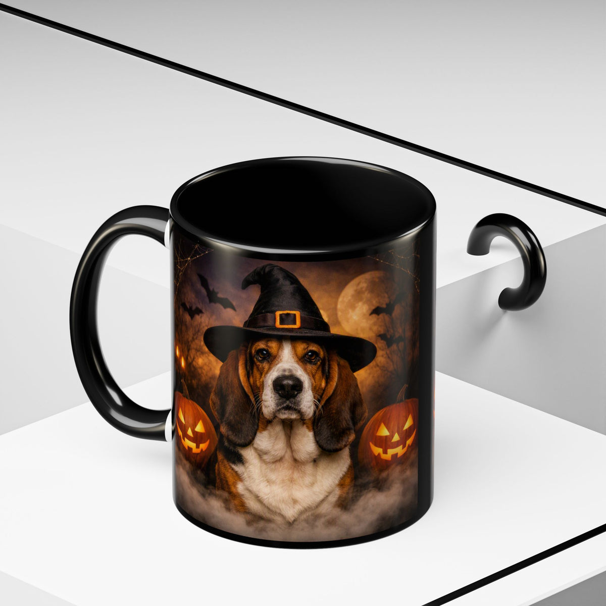 Witch Hat Pack Basset 2-Tone Coffee Mug