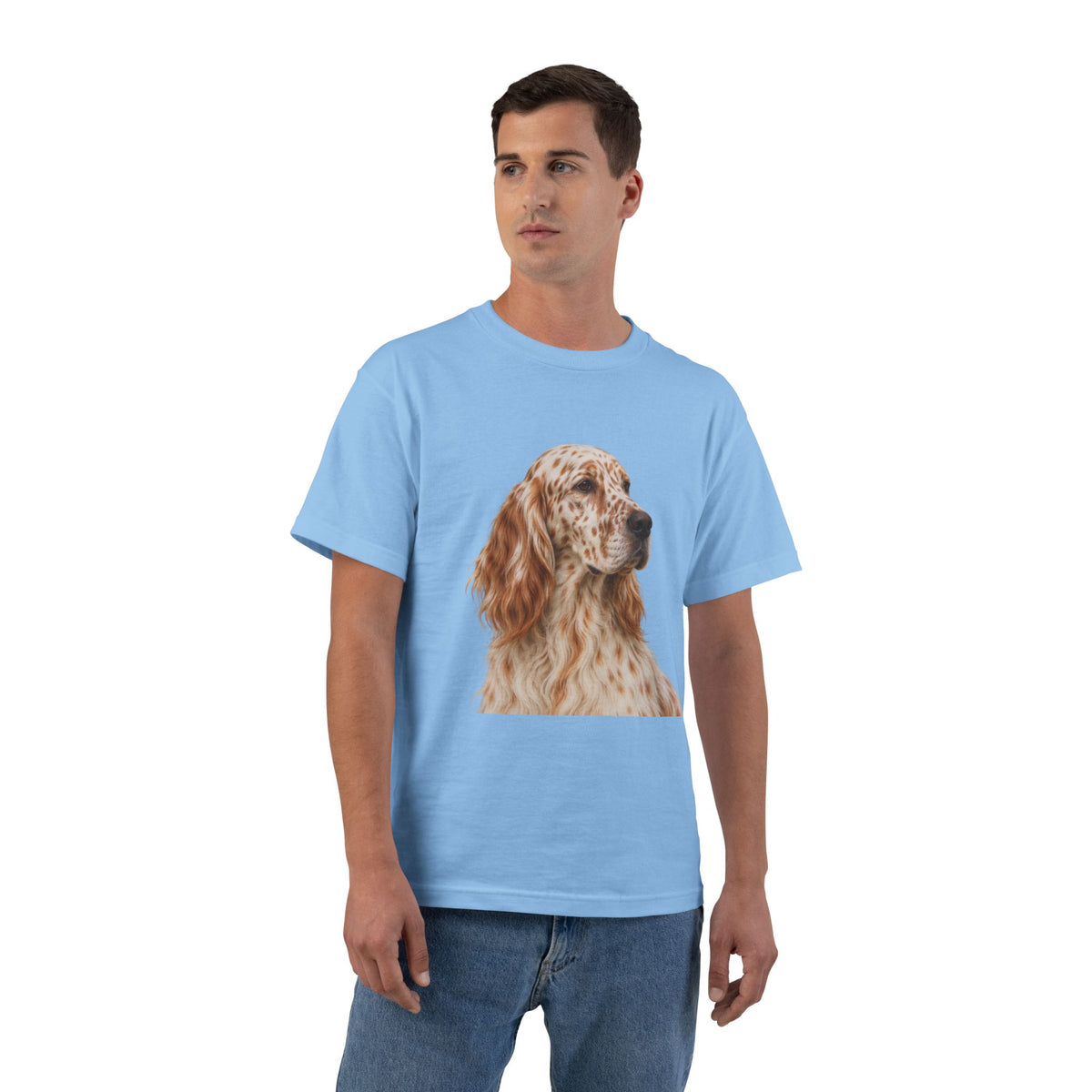 English Setter Head Men's Short-Sleeve Crewneck Tee