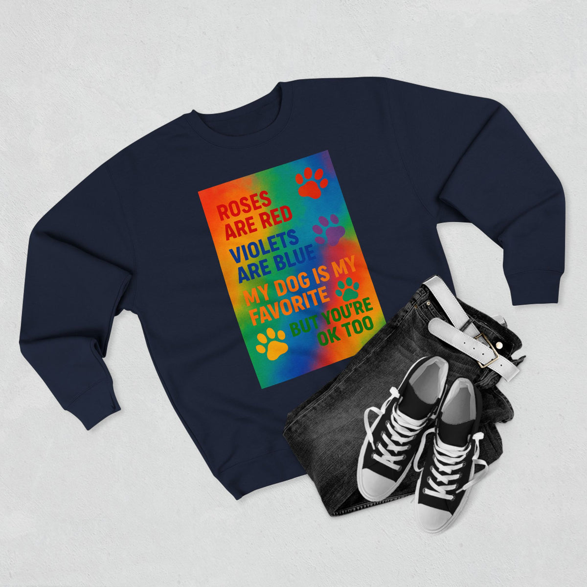 Roses Are Red Dog Unisex Crewneck Sweatshirt