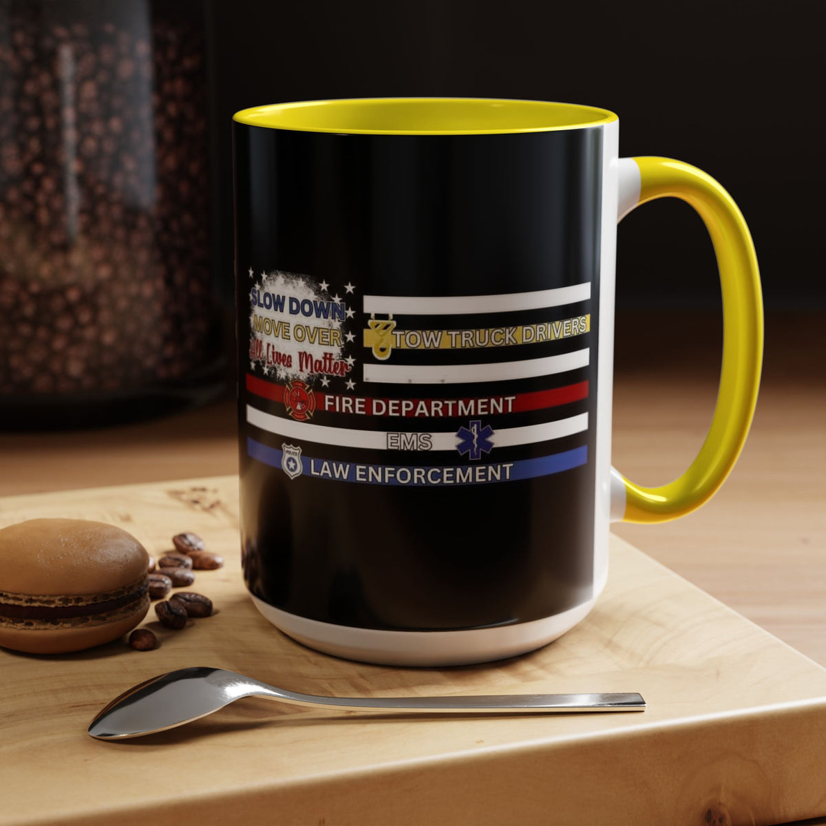 Slow Down Move Over Flag 2-Tone Coffee Mug
