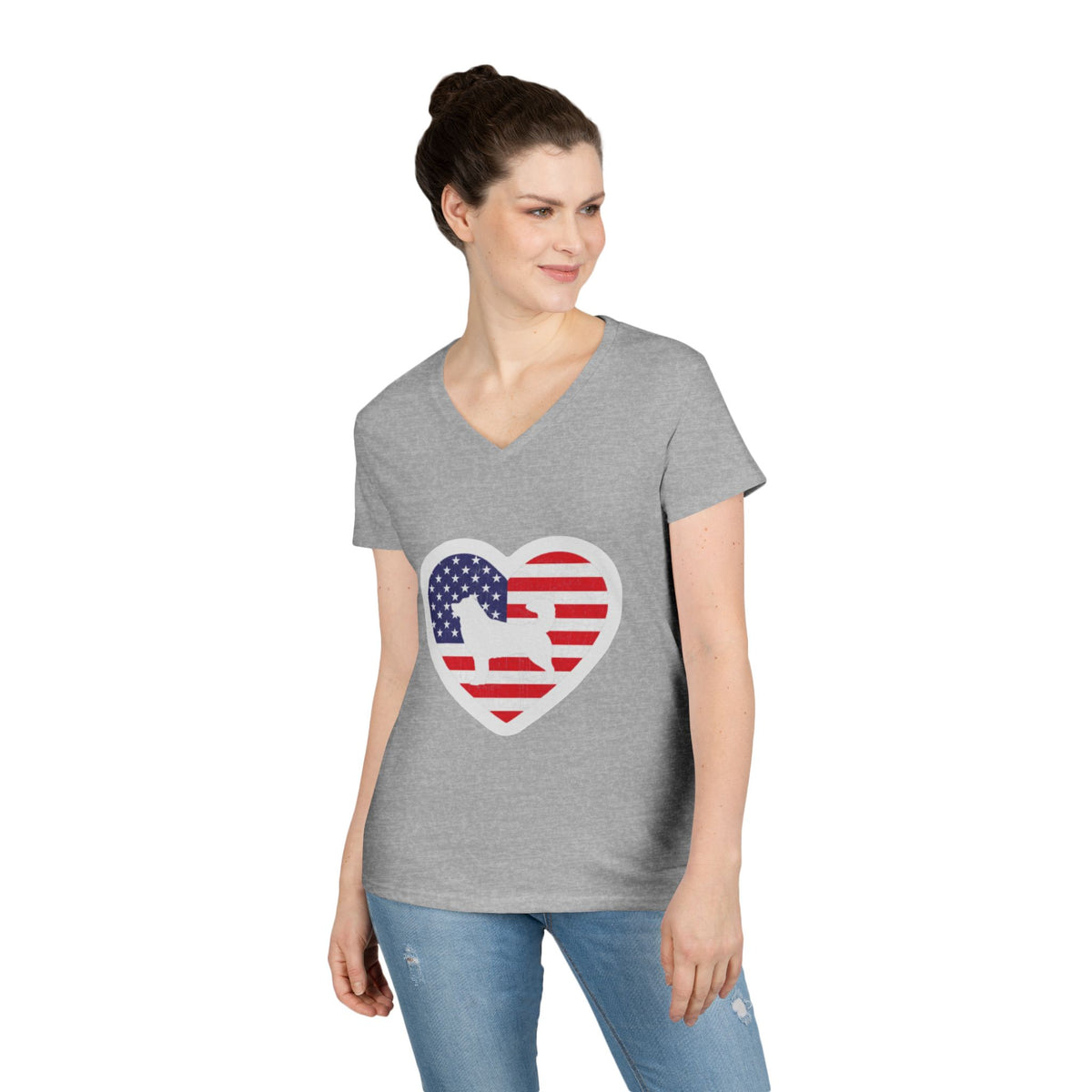 Malamute Flag Women's V-Neck Tee
