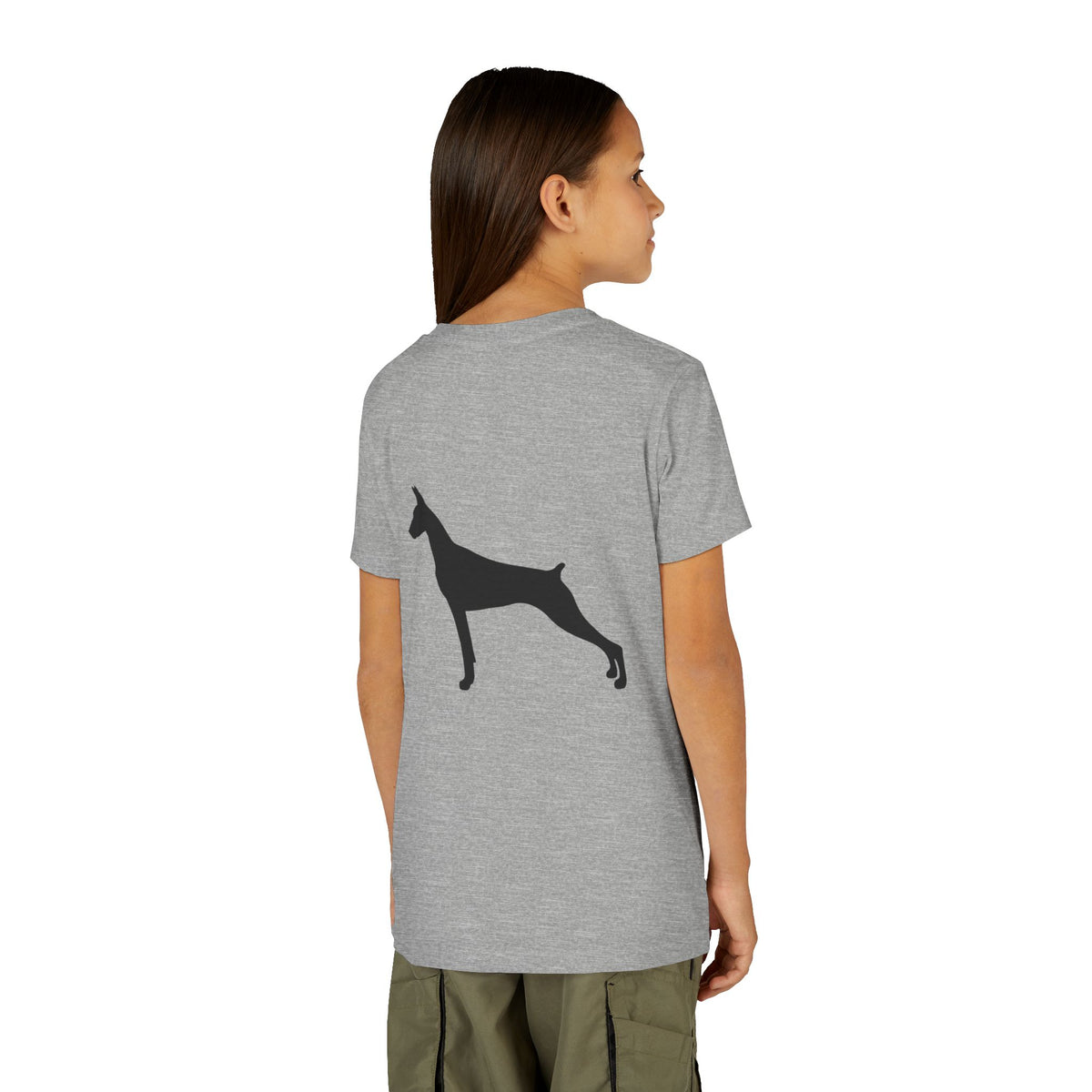 Doberman Head Youth Unisex Short Sleeve Crewneck Tee
