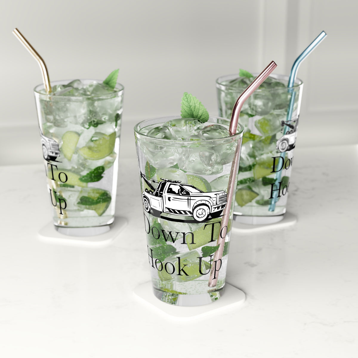 Down To Hook Up Drinking Glass