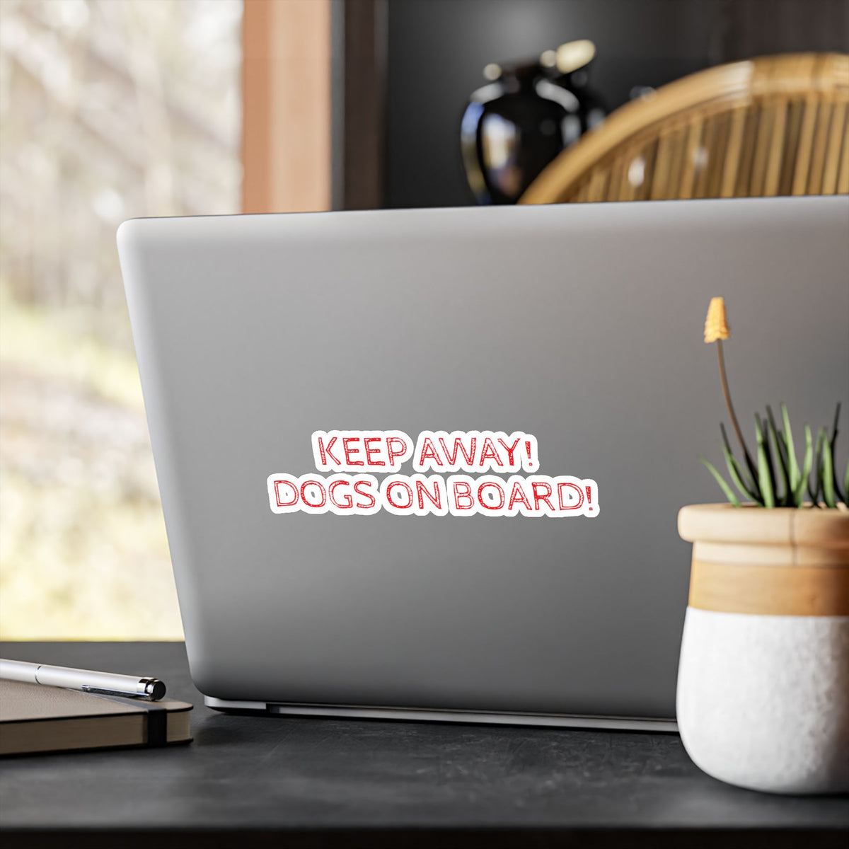 Keep Away! Dogs On Board! Vinyl Decal