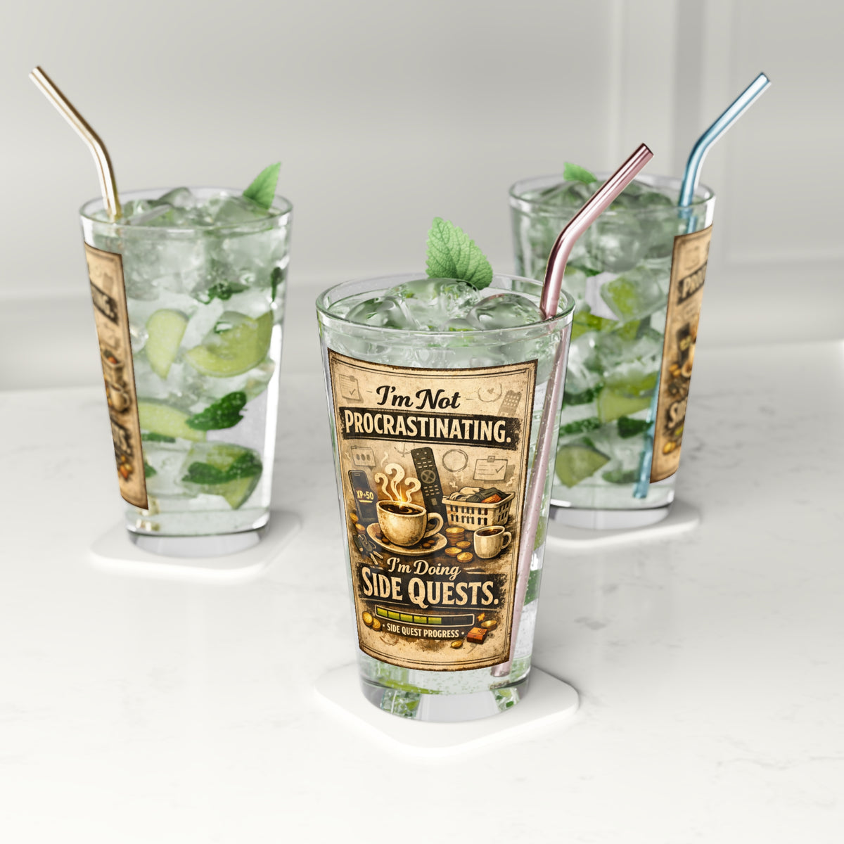 Procrastinating Drinking Glass