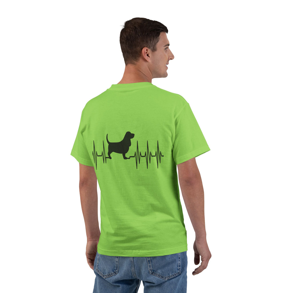My Heart Beats For Bassets Men's Short-Sleeve Crewneck Tee