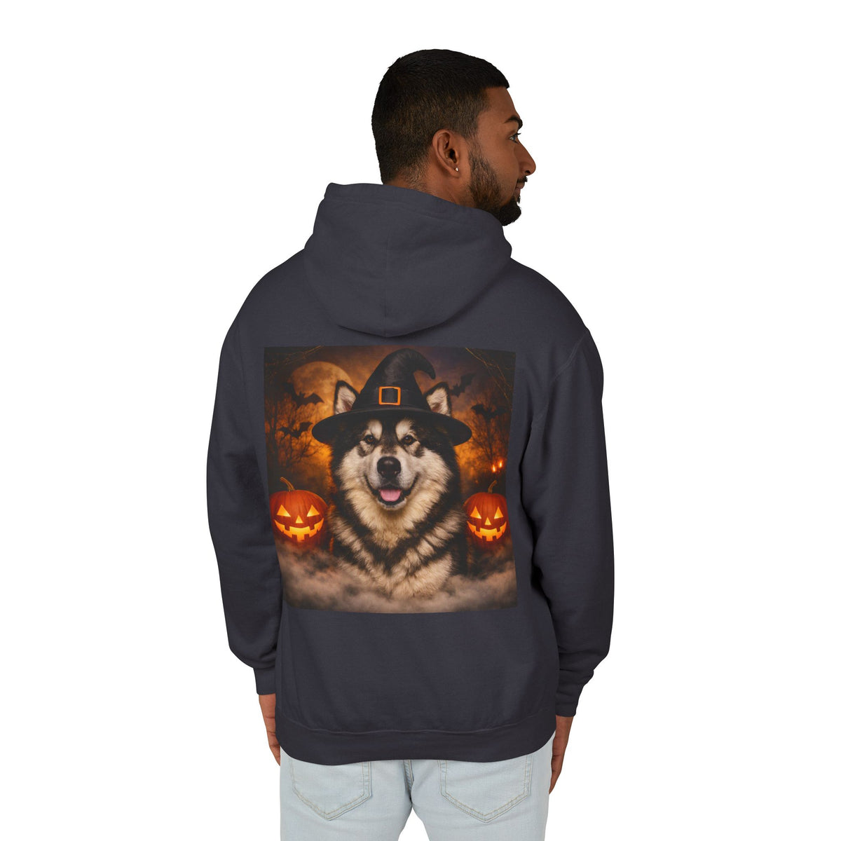 Witch Hat Pack Malamute Unisex Lightweight Hoodie