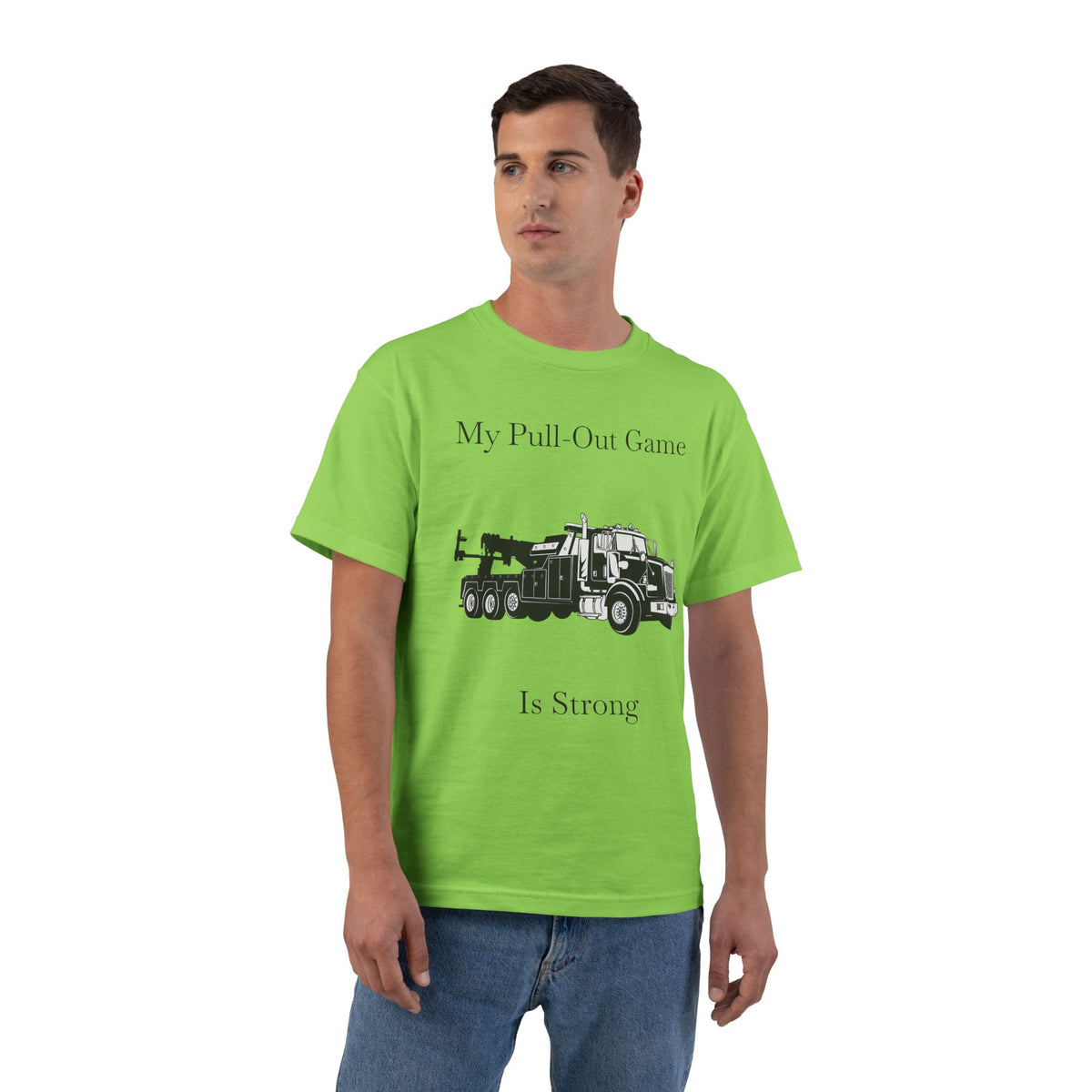 Pull Out Heavy Tow Truck Men's Short-Sleeve Crewneck Tee